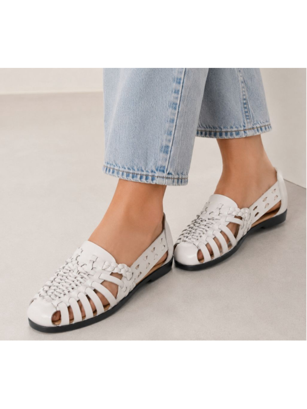 Vintage Predictions Huarache Sandals White Woven Leather NWOT Size 8.5 Boho